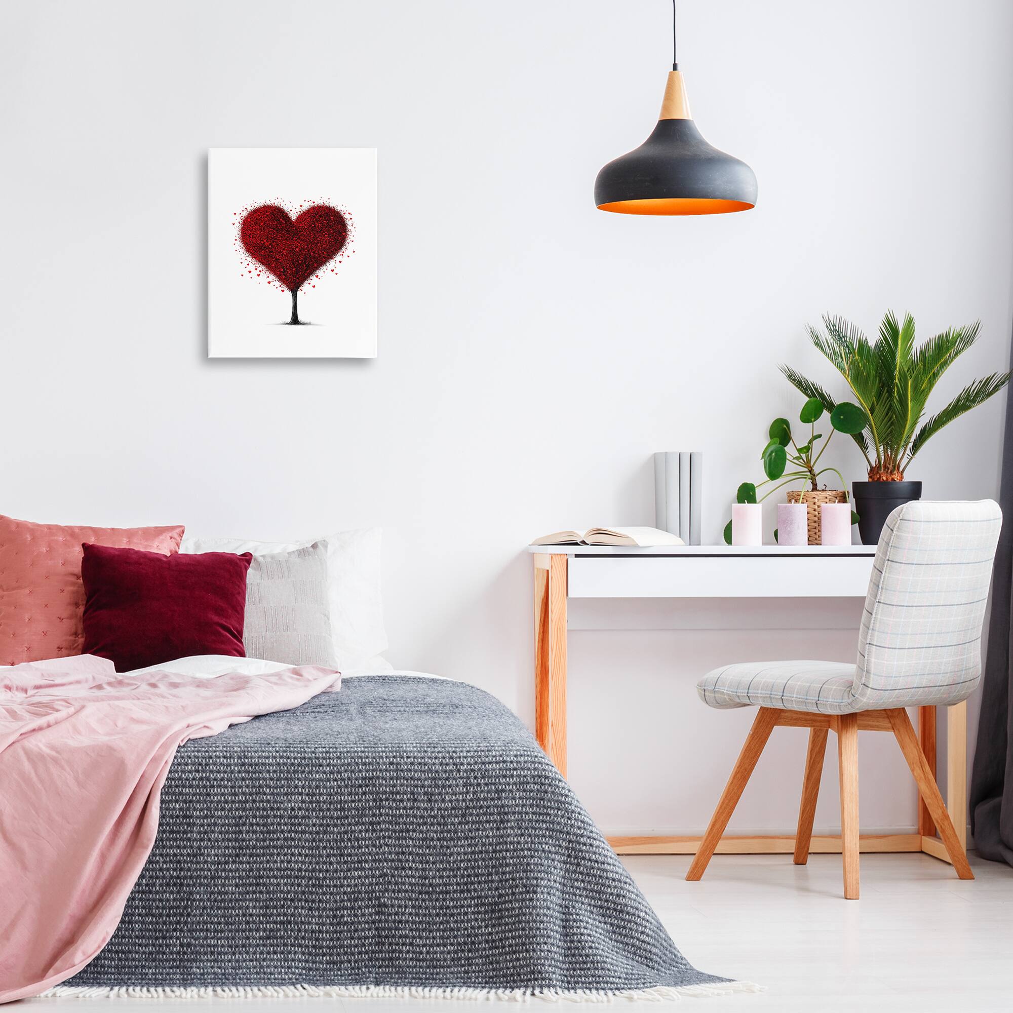Stupell Industries Blooming Heart Tree Canvas Wall Art